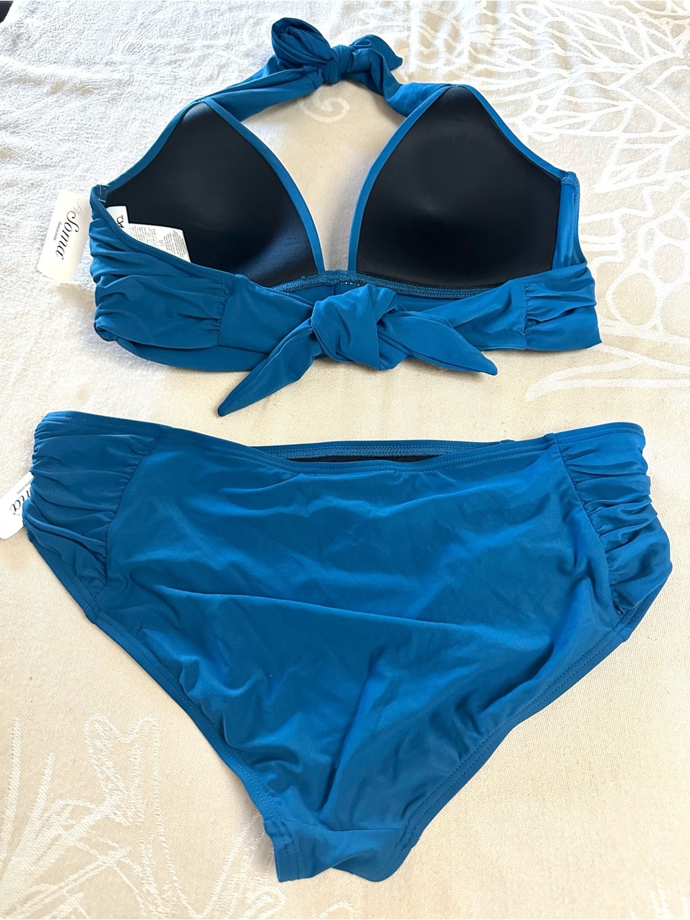 Soma Swim Ocean Navy Bikini Set NWT Top L Bottom XL - Picture 2 of 6